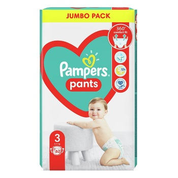 PAMPERS Pants veľ.3 Plienkové nohavičky 6-11 kg 62 ks