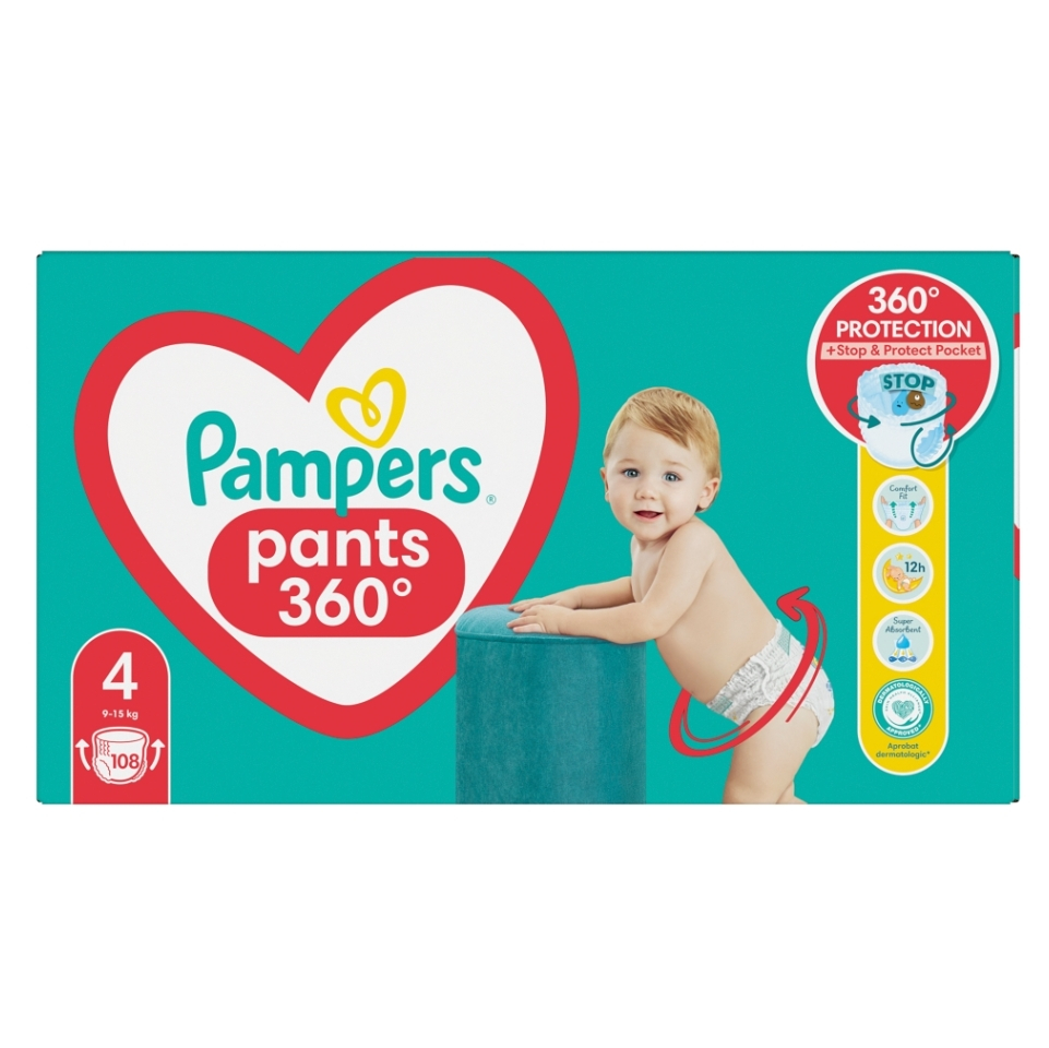 PAMPERS Pants veľ.4 Plienkové nohavičky 9-15 kg 108 ks kúpite na Mojalekaren.sk