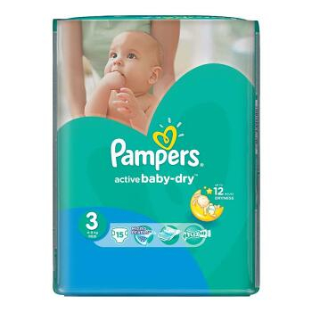 PAMPERS Active Baby-Dry 3 MIDI 5-9 kg 15 kusov