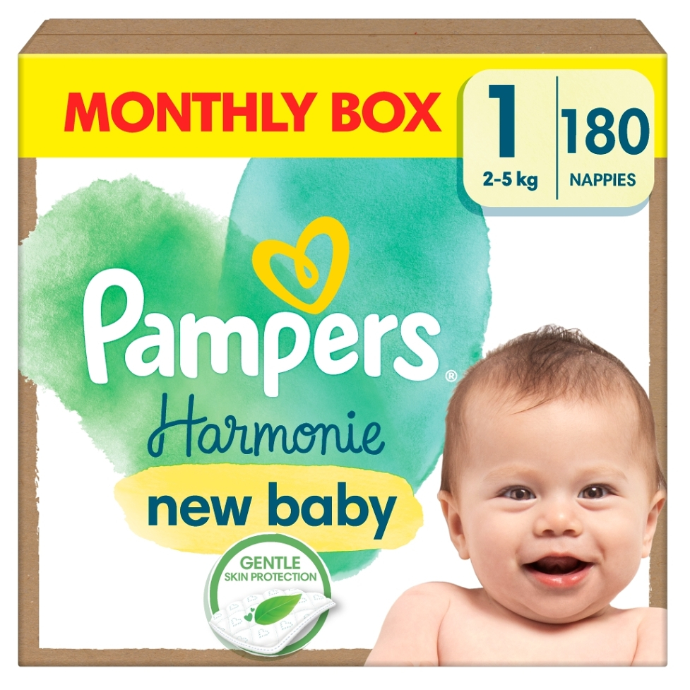 PAMPERS Harmonie Baby veľ.1 - Mesačný balík 180 ks