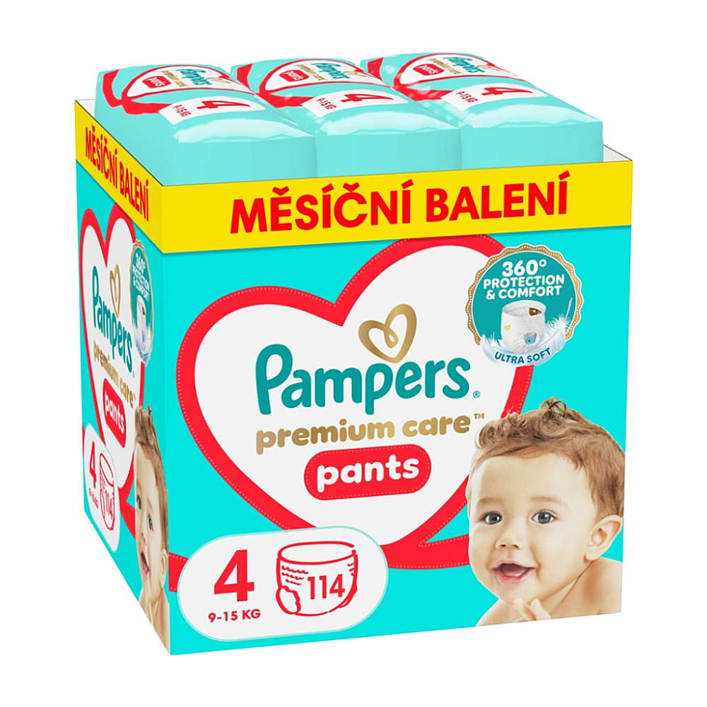PAMPERS Premium Care veľ. 4 plienkové nohavičky 9-15 kg 114 ks kúpite na Mojalekaren.sk
