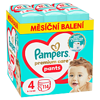 PAMPERS Premium Care veľ. 4 plienkové nohavičky 9-15 kg 114 ks