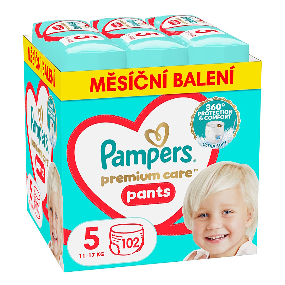 PAMPERS Premium Care veľ. 5 plienkové nohavičky 12-17 kg 102 ks kúpite na Mojalekaren.sk