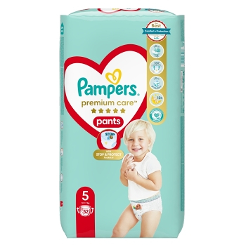 PAMPERS Premium Care veľ.5 Plienkové nohavičky 12-17 kg 52 kusov (Plienky 5 (11 - 25 kg)) - Jednorázové, vyšetrovacie - obrázok 1/2