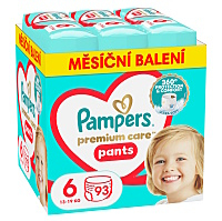 PAMPERS Premium care veľ. 6 plienkové nohavičky box 15+ kg 93 kusov