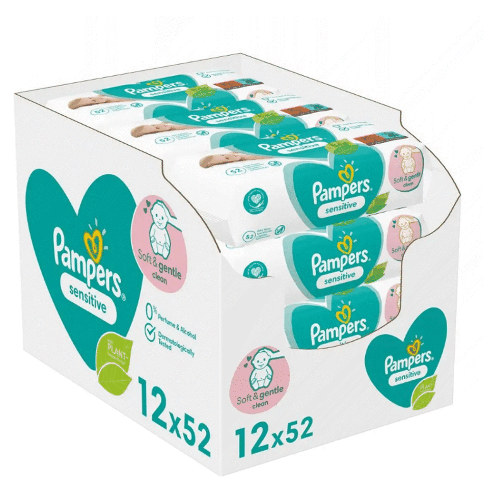 PAMPERS Baby Wipes Sensitive Box vlhčené obrúsky 12x52 ks (624 ks) kúpite na Mojalekaren.sk