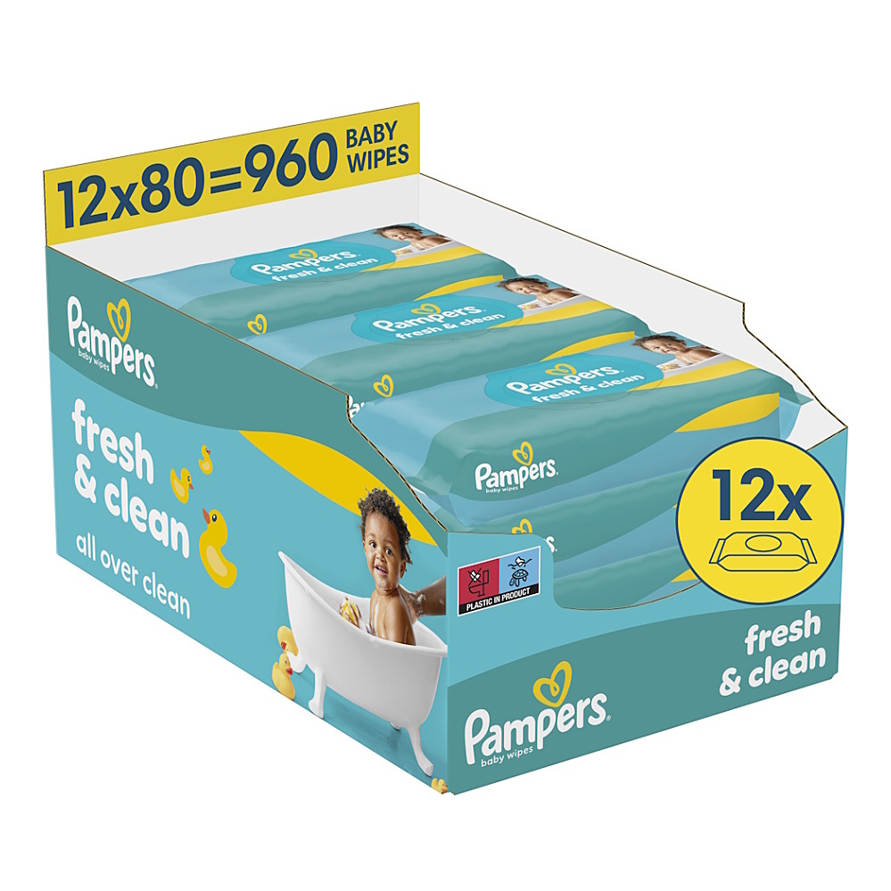 PAMPERS Fresh clean obrúsky XXL 12 x 80 kusov