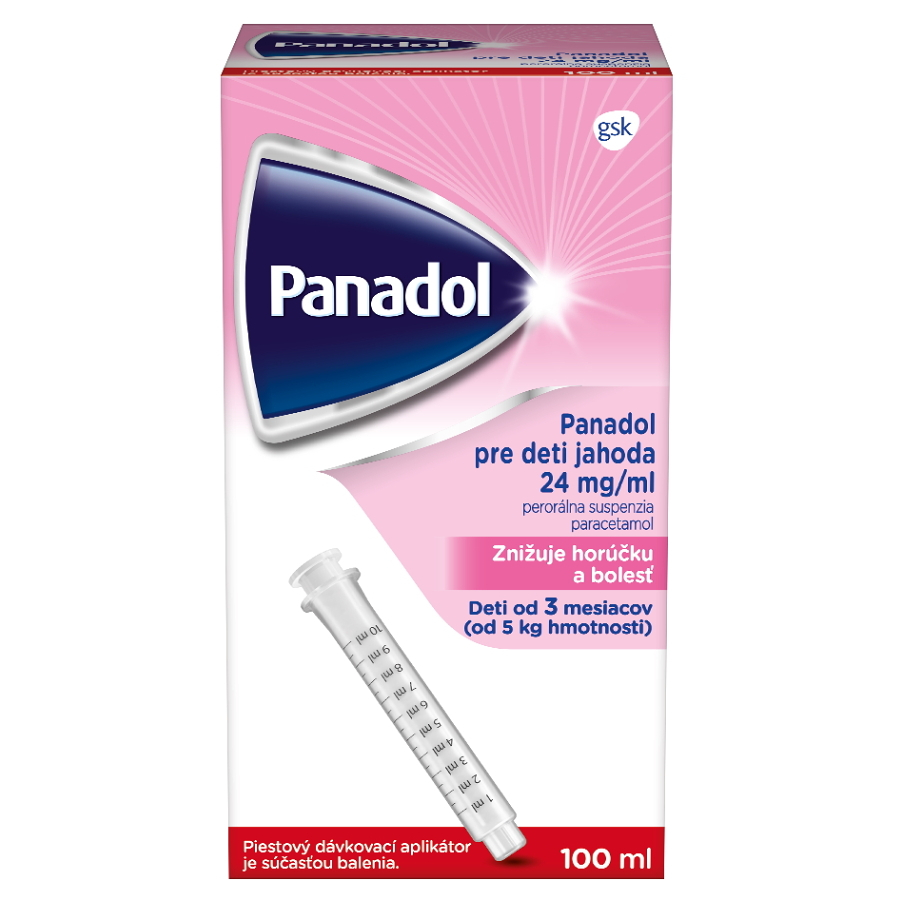 PANADOL Pre deti jahoda 24 mg/ml perorálna suspenzia 100 ml kúpite na Mojalekaren.sk