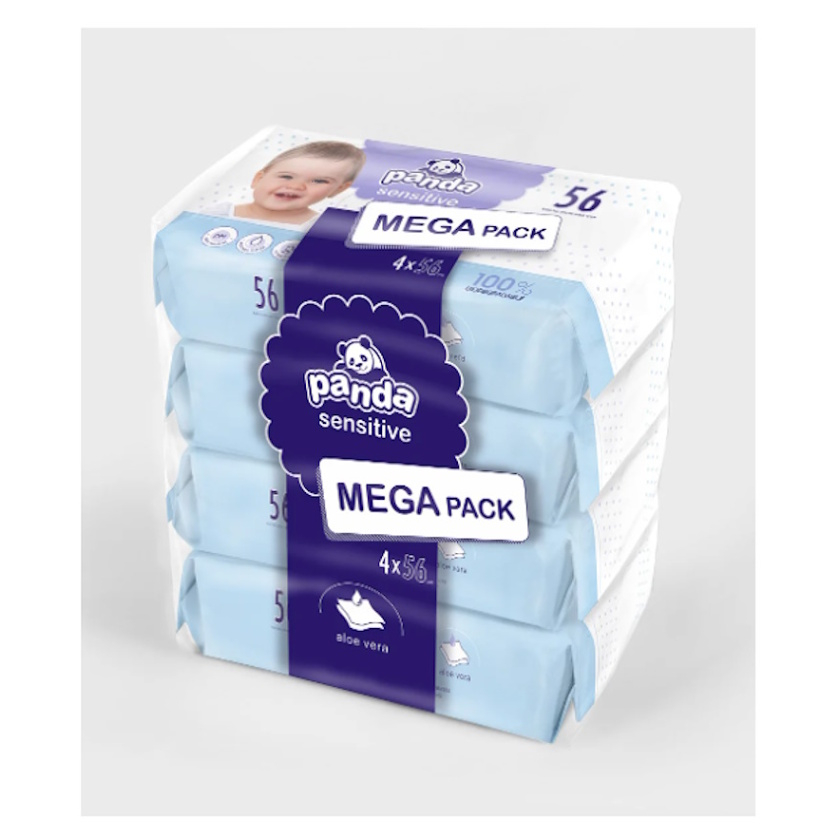 PANDA Vlhčené obrúsky sensitive 4 x 56 kusov