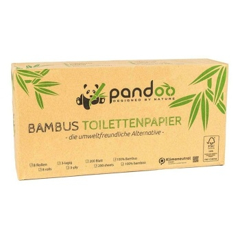 PANDOO Bambusový toaletný papier 3 vrstvový 8 kusov