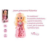 TEDDIES Bábika princezná Ruženka plast česky hovoriaca na batérie so zvukom 35 cm