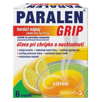 PARALEN GRIP horúci nápoj citrón 650mg/10mg 6 vreciek