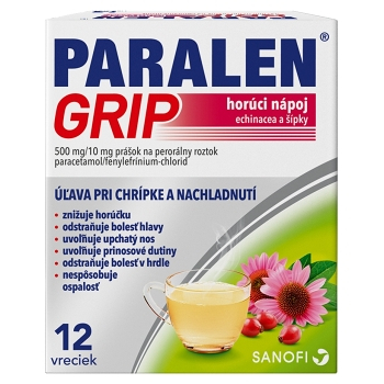 PARALEN GRIP horúci nápoj echinacea a šípky plo por 500 mg/10 mg 12 vrecúšok