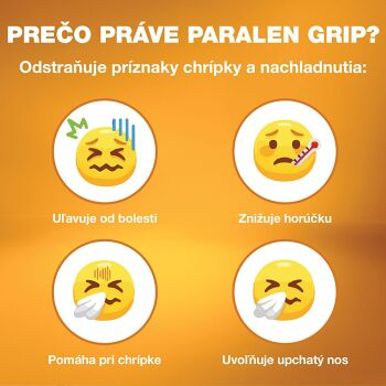 PARALEN GRIP horúci nápoj pomaranč a zázvor prášok na perorálny roztok 500 mg/10 mg 12 vrecúšok