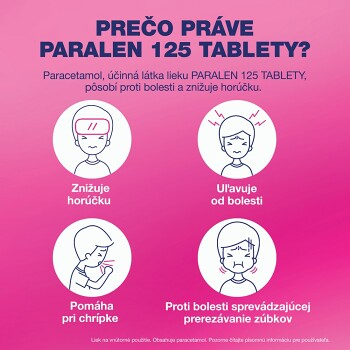 PARALEN pre deti 125 mg 20 tabliet (Teplota u detí) - Jednozložkové - obrázok 2/4