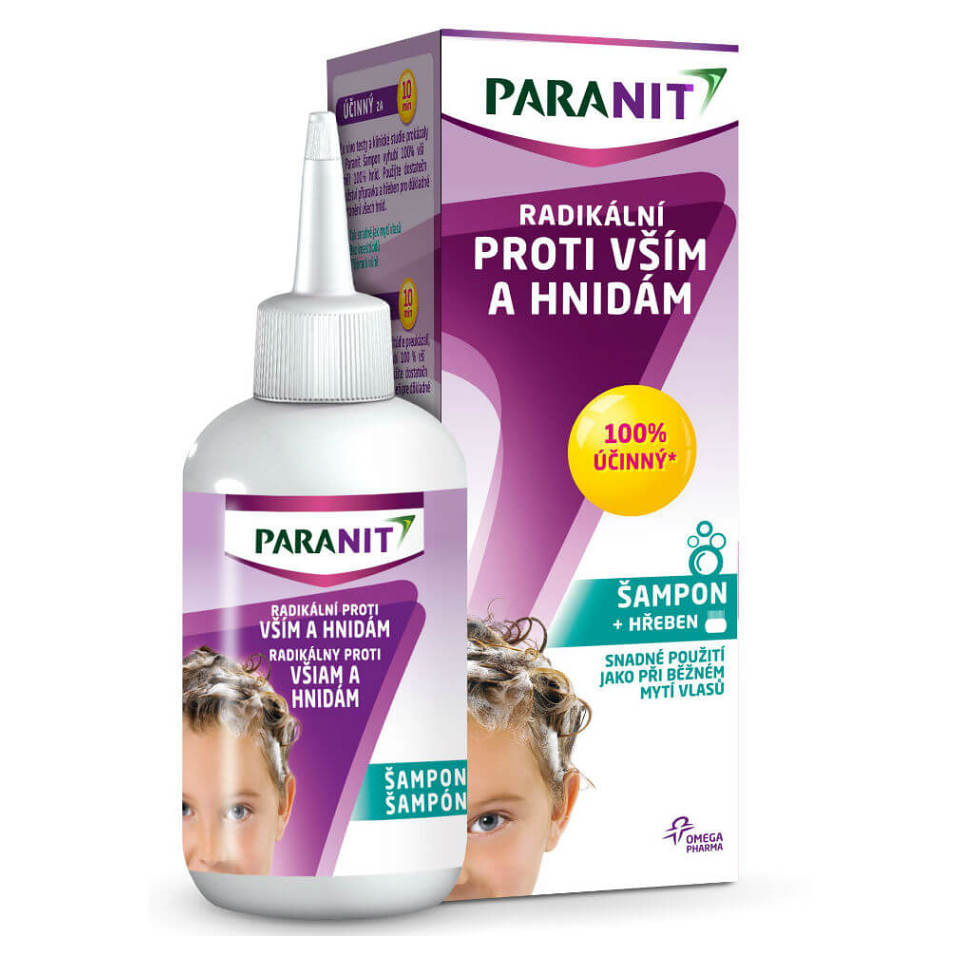 Paranit Radikální šampon + hřeben šampón proti všiam 100 ml