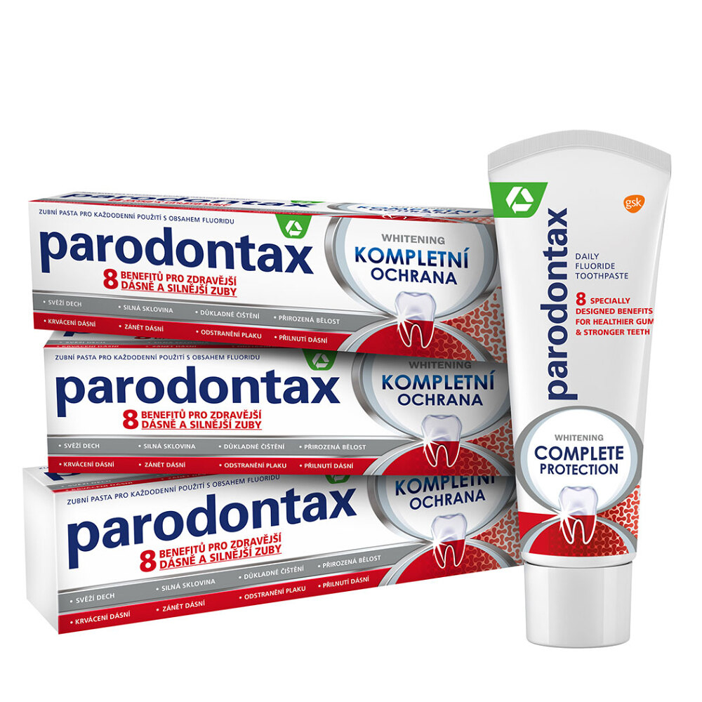 PARODONTAX zubná pasta Kompletná ochrana Whitening 3 x 75 ml