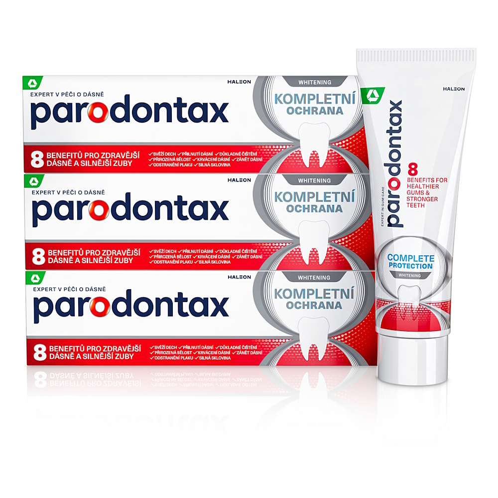 PARODONTAX zubná pasta Kompletná ochrana Whitening 3 x 75 ml