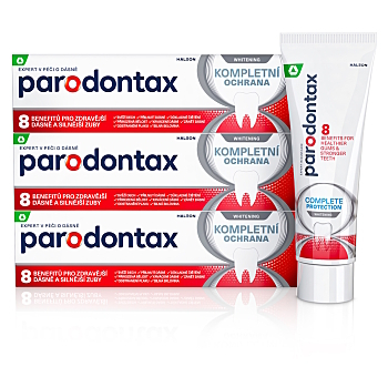 PARODONTAX zubná pasta Kompletná ochrana Whitening 3 x 75 ml (Zubné pasty na citlivé zuby a ďasná)