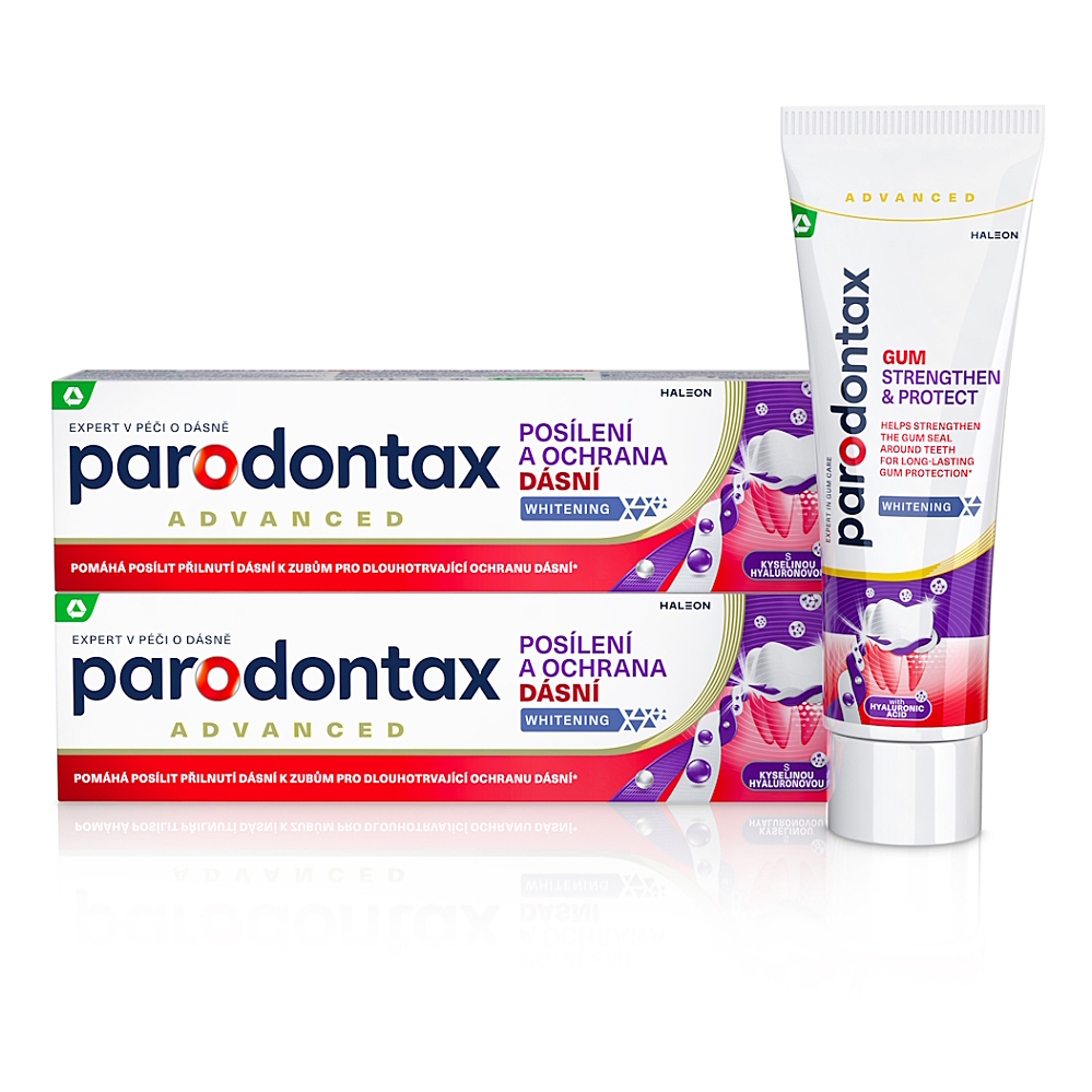 PARODONTAX Whitening Zubná pasta s kyselinou hyalurónovou 2 x 75 ml