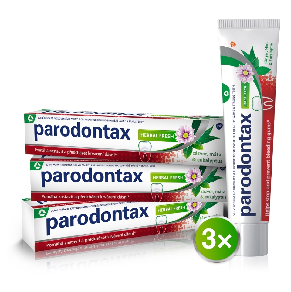 PARODONTAX Zubná pasta Herbal Fresh 3 x 75 ml