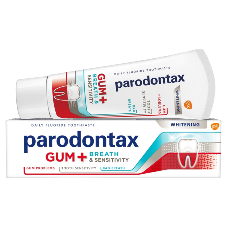 PARODONTAX Zubná pasta pre ďasná, dych & citlivé zuby Whitening 75 ml kúpite na Mojalekaren.sk