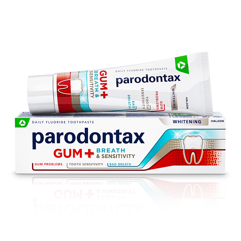 PARODONTAX Zubná pasta pre ďasná, dych & citlivé zuby Whitening 75 ml kúpite na Mojalekaren.sk