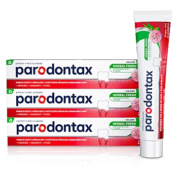 PARODONTAX Zubný pastal Herbal Fresh 3 x 75 ml (Zubné pasty na citlivé zuby a ďasná)