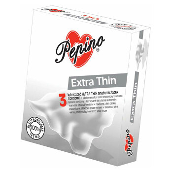PEPINO prezervatívy kondómy Extra Thin 3 kusy