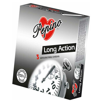 PEPINO prezervatívy kondómy Long Action 3 kusy