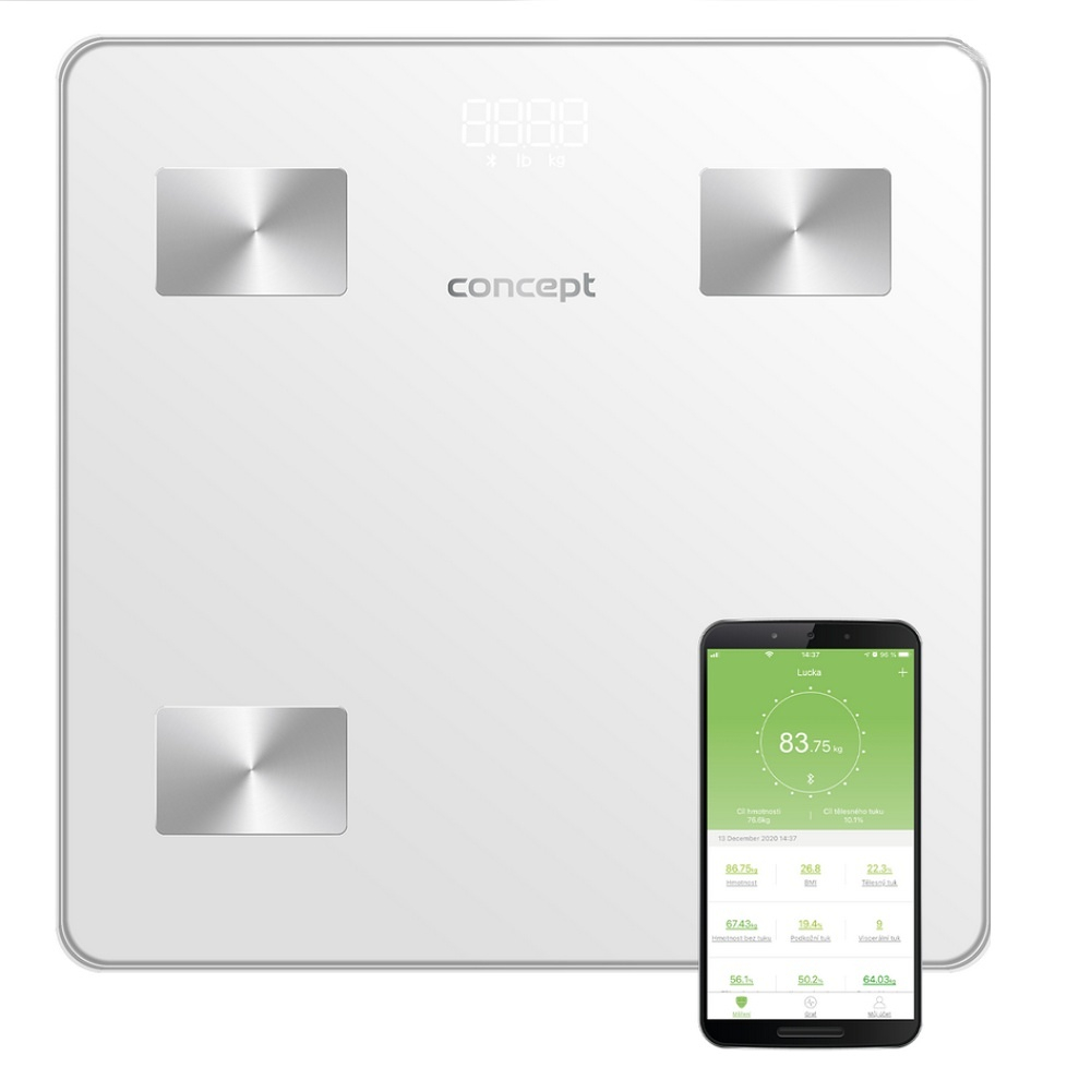 PERFECT HEALTH VO4000 Osobná váha diagnostická 180 kg, biela