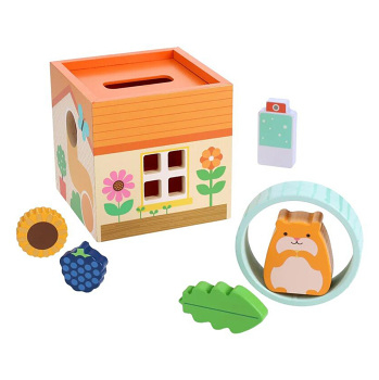PETIT COLLAGE Domček škrečka Huga 6 kusov (Drevené kocky) - Zvieracie, Sada