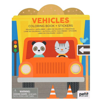 PETIT COLLAGE Omaľovánka so samolepkami vozidiel 1 kus (Kúzelné čítanie, knižky a leporela) - Iné, Zvieracie