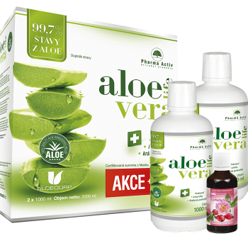 PHARMA ACTIV Aloe Vera Live 1000 ml 1+1 ZDARMA + dárek Šípkový olej 50 ml