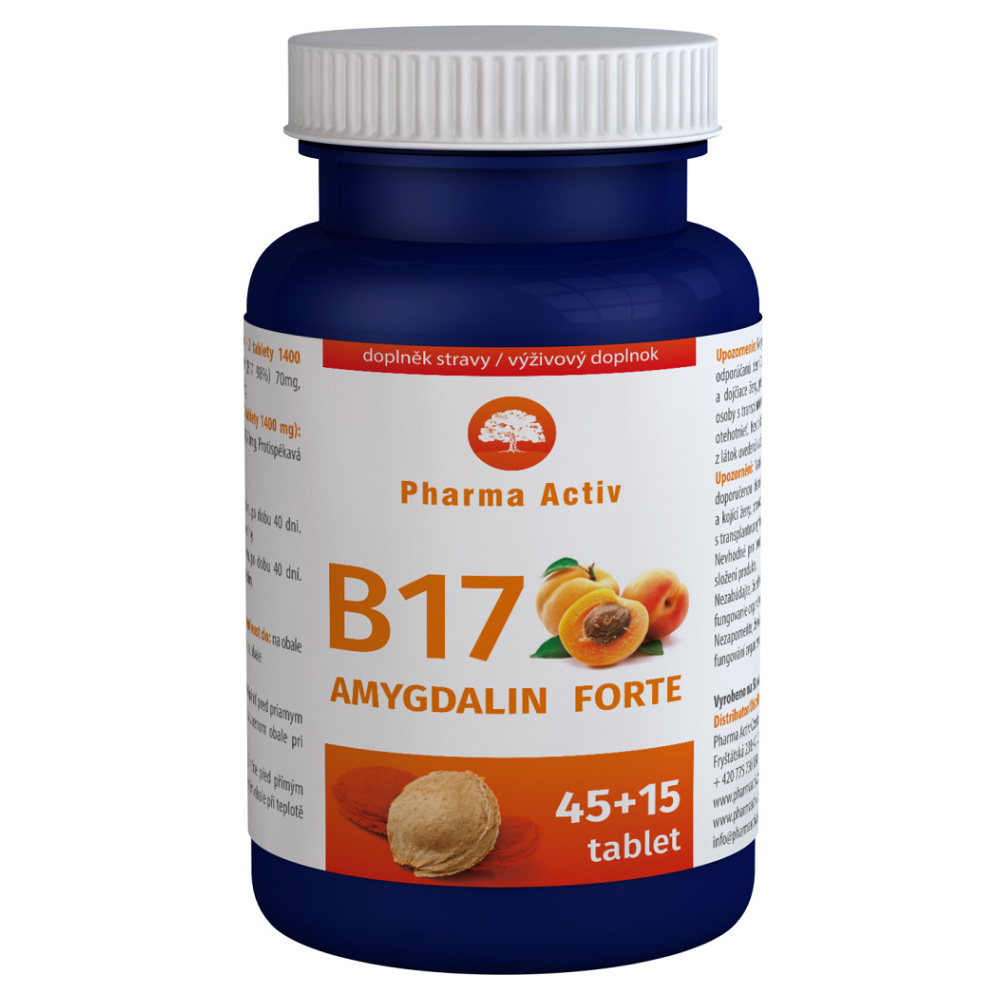 PHARMA ACTIV Amygdalin forte vitamín B17 45 +15 tabliet ZADARMO kúpite na Mojalekaren.sk