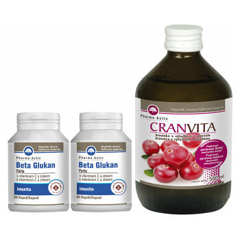 PHARMA ACTIV Beta Glukan Forte 1+1 60 kapsúl + Cranvita 500 ml