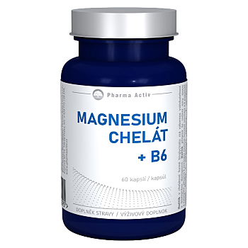 PHARMA ACTIV Magnesium chelát + B6 60 kapsúl (Na energi, pri únave) - Viaczložkové