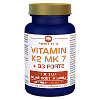 PHARMA ACTIV Vitamín K2 MK7 + D3 FORTE 1000 I.U. 125 tabliet