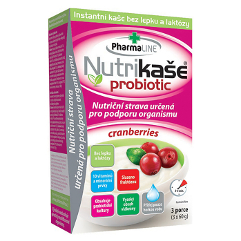 PHARMALINE Nutrikaše probiotic s brusnicami 3 x 60 g