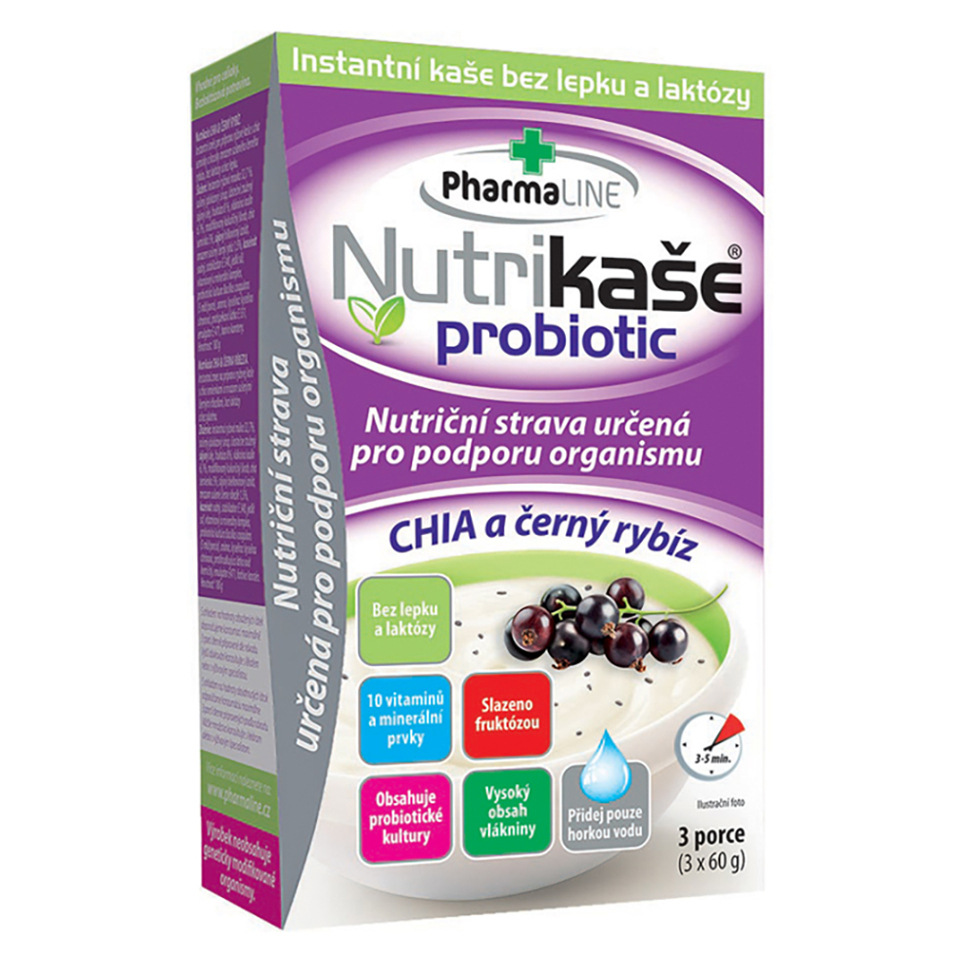 PHARMALINE Nutrikaše probiotic s chia a čiernymi ríbezľami 3 x 60 g kúpite na Mojalekaren.sk