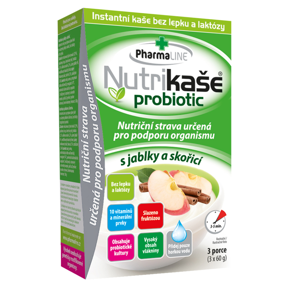PHARMALINE Nutrikaše probiotic s jablkami a škoricou 3 x 60 g kúpite na Mojalekaren.sk