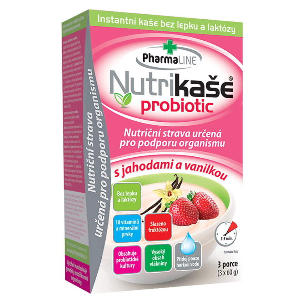 PHARMALINE Nutrikaše probiotic s jahodou a vanilkou 3 x 60 g kúpite na Mojalekaren.sk