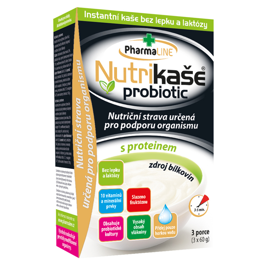 PHARMALINE Nutrikaše probiotic s proteínom 3 x 60 g