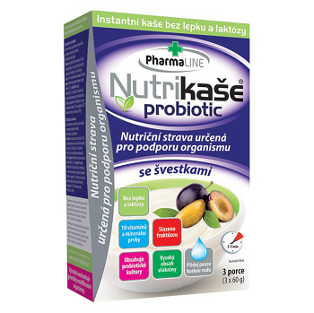 PHARMALINE Nutrikaše probiotic so slivkami 3 x 60 g