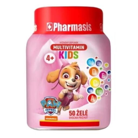 PHARMASIS Multivitamin Kids Labková patrola želé pre deti ružová 50 ks kúpite na Mojalekaren.sk