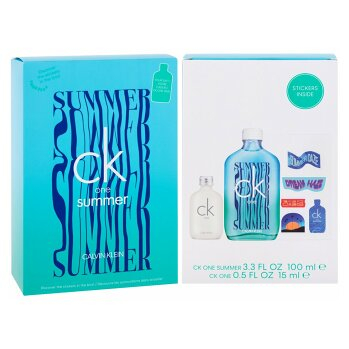 CALVIN KLEIN CK One Summer 2021 toaletná voda 100 ml + toaletná voda CK One 15 ml + samolepky (Toaletné vody) - Toaletný