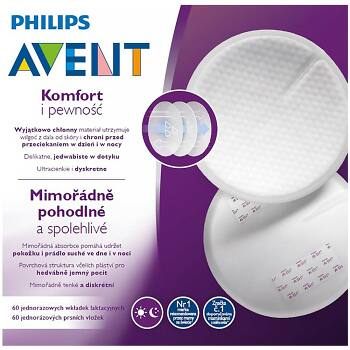 AVENT Prsné vložky jednorazové denné 60 ks