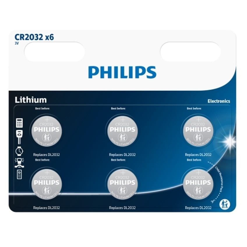PHILIPS CR2032P6/01B gombíková batéria 6 kusov