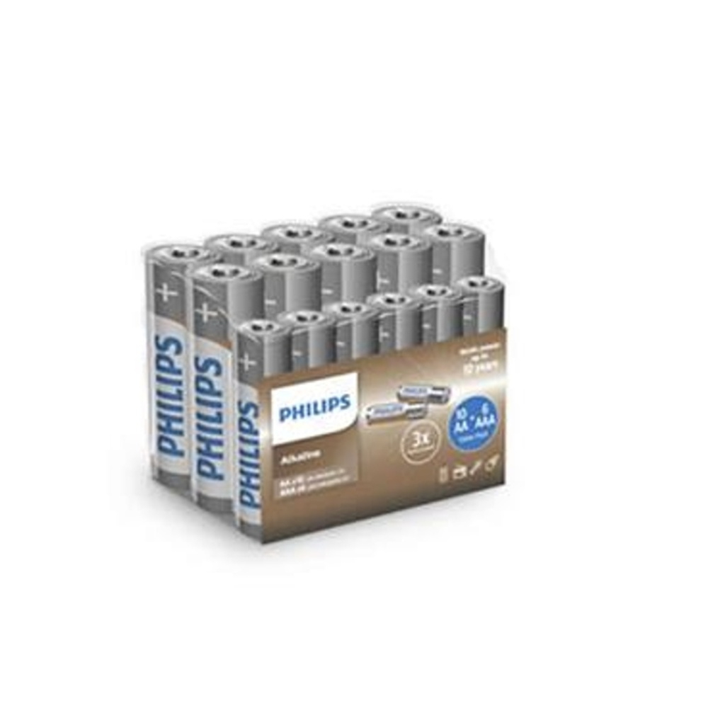 PHILIPS LR036A16F/10 Entry Alkaline mikrotužkové a tužkové batérie 16 kusov