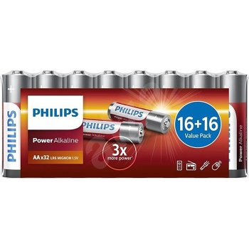 PHILIPS LR6P32FV/10 Power Alkaline ceruzkové batérie 32 kusov